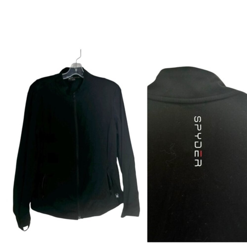 Spyder Active Full Zip Logo Jacket Pockets Stretch Thumbholes Lightweight XL